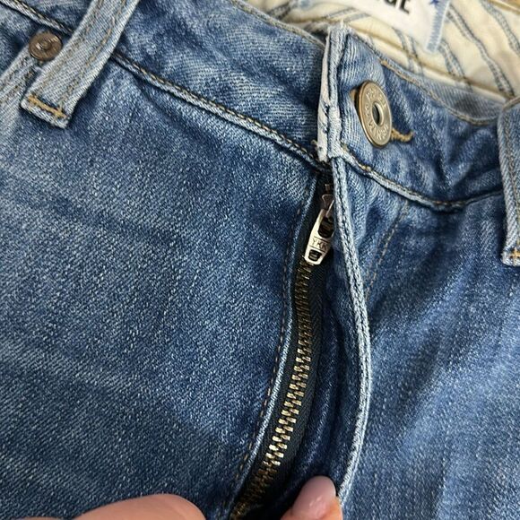 Paige Carter Slim Mid Rise Distressed Cotton Blend Blue Jeans Size 30 - Picture 5 of 11